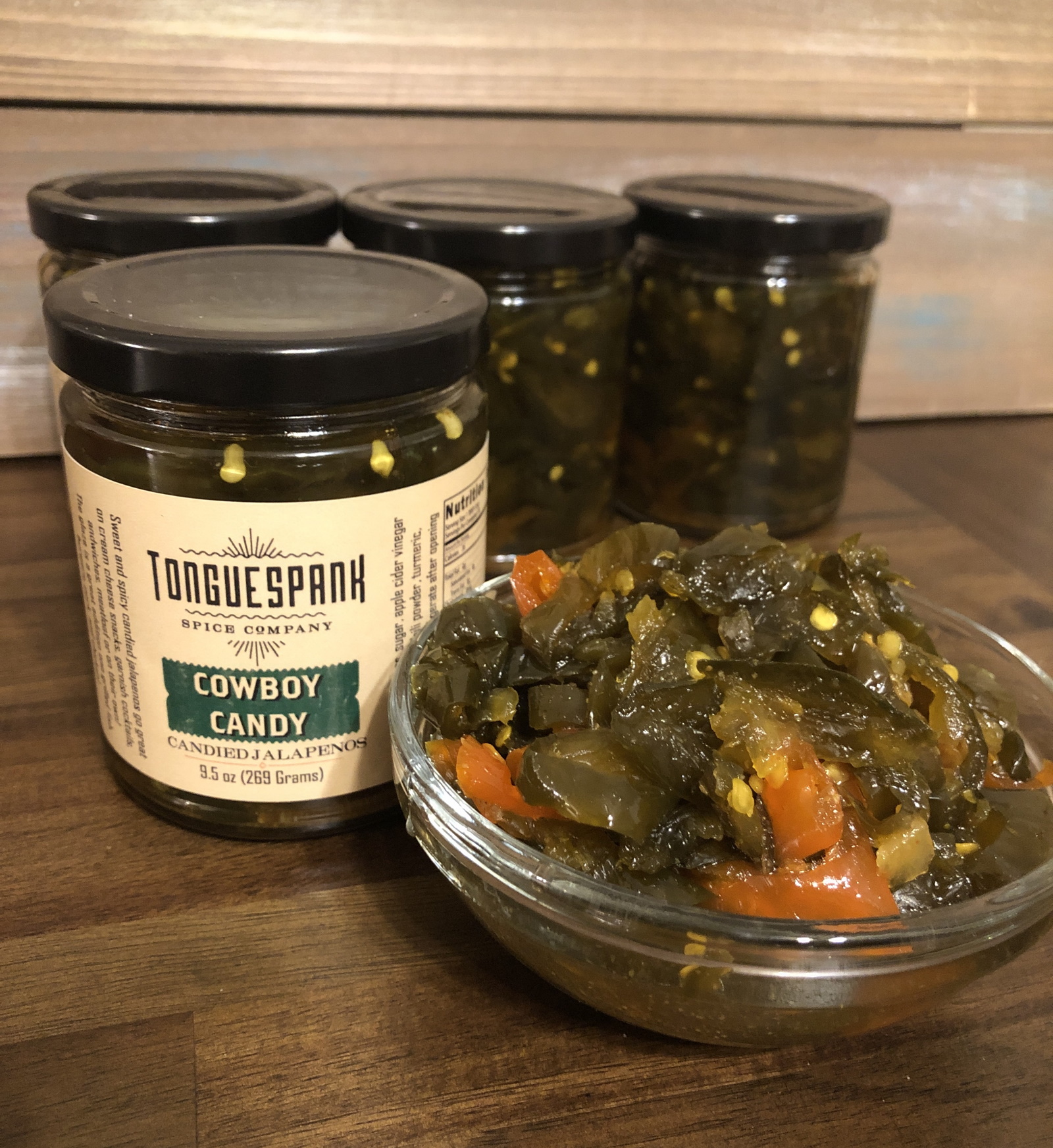 Cowboy Candy Candied jalapeno peppers, Tonguespank Spice Company